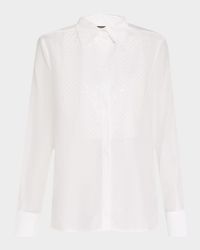 Embroidered Sequin Bib Shirt