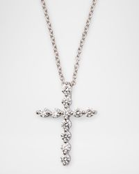 18K White Gold Diamond Cross Pendant, 0.33tcw
