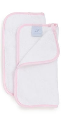 Weezie Signature Washcloths 2 Pack Ballet Pink on White One Size