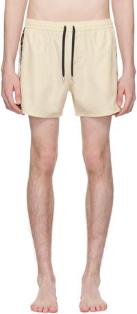 Balmain Off-White Embroidered Swim Shorts