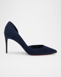 85mm Iriza Suede Half-d'Orsay Pumps