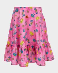 Girl's Flights Floral Ruffled-Hem Skirt, Size 6-14