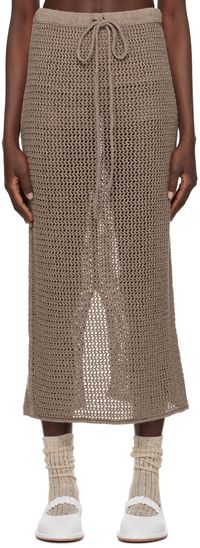 Lauren Manoogian Brown Net Maxi Skirt