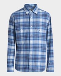 Men's Defused Check Slim Fit Western Shirt
