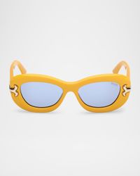 Filigree Acetate Oval Sunglasses