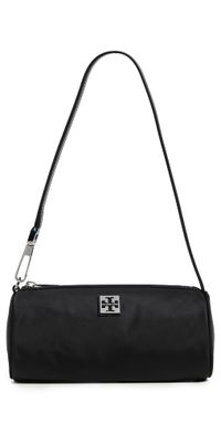 Tory Burch Virginia Nylon Cylinder Bag Black One Size