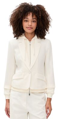 Cinq à Sept Zip Up Le Petit Khloe Blazer Ivory/Ivory 8