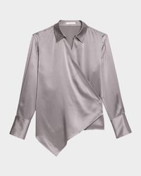 Relaxed Silk Wrap Shirt