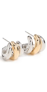 SHASHI Triple Two Toned Hoops Gold/Silver One Size