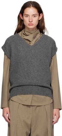 LE17SEPTEMBRE Gray V-Neck Vest
