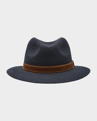 Men's Alessandria Leather-Band Wool Fedora Hat