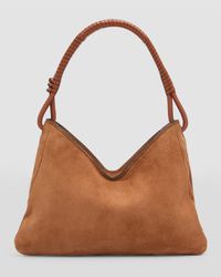 Valerie Zip Suede Shoulder Bag