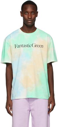 MSGM Multicolor Fantastic Green Tie-Dye T-Shirt