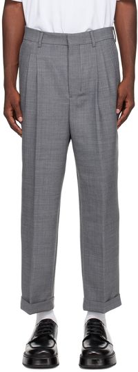 AMI Paris Pantalon carotte gris
