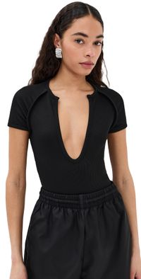 Christopher Esber Concave Tee Bodysuit Black 10
