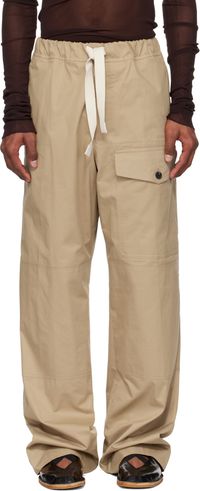 Dries Van Noten Beige Drawstring Cargo Pants