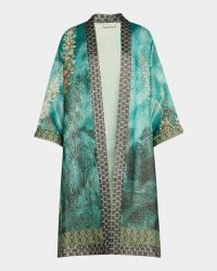 Botanical-Print Kimono