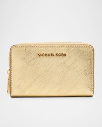 Jet Set Small Metallic Faux Leather Wallet