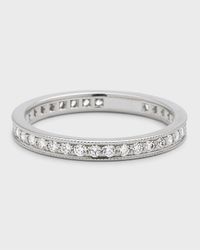 Channel-Set Diamond Eternity Band Ring in 18K White Gold, Size 7, 0.56tcw