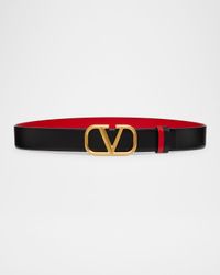 VLogo Signature Reversible Leather Belt, 30mm