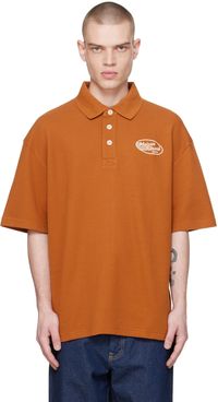 Maison Kitsuné Brown Textured Polo