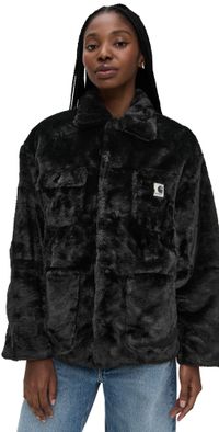 Carhartt WIP Olney Michigan Faux Fur Coat Black M