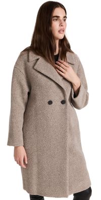 Harris Wharf London Dropped Shoulder Boucle Coat Taupe 42