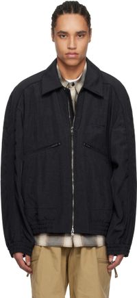 WOOYOUNGMI Blouson bleu marine à manches marteau