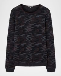 Men's Caden Cotton Jacquard Crewneck Sweater