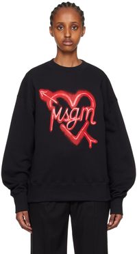 MSGM Black Heart Sweatshirt