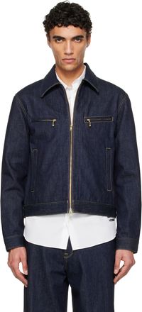 FUMITO GANRYU Navy Work Riders Denim Jacket