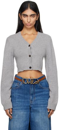 Chloé Gray Cropped Cardigan