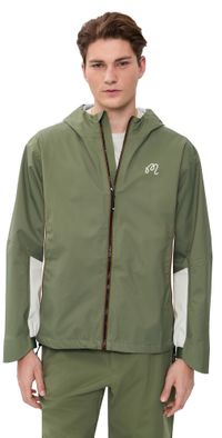 Malbon Golf Foraging Fairways Cloud Burst Rain Jacket Olivine S