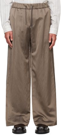 System Pantalon brun en satin