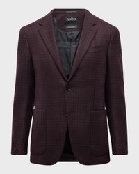 Men's Cashmere Large Plaid Sport Coat