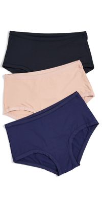 Hanky Panky Boy Shorts 3 Pack Black/Almond/Retrograde One Size