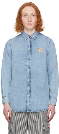 Moschino Chemise bleue en denim à écusson