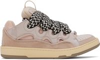 Lanvin Pink Leather Curb Sneakers