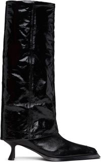 Miista Black Morgan Fold Over Tall Boots