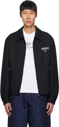 Versace Black Medusa Gallery Wool Blouson Jacket