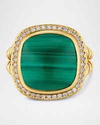 Albion Ring with Gemstones and Diamonds in 18K Gold, 15mm