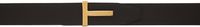 TOM FORD Ceinture réversible noire en cuir souple grainé à ferrure à logo texturée