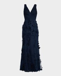 Embroidered Floral Applique Gown