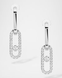 MOVE LINK 18K WHITE GOLD DIAMOND PENDANT EARRINGS