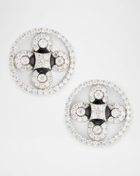 Baia Sommersa Earrings in 18K White Gold with White Diamonds, Onyx and Mother Of Pearl