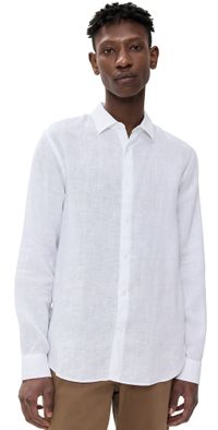 Orlebar Brown Giles Linen Button Down Shirt White XL