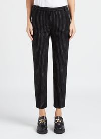 Pinko - Pantalon cigarette droit à rayures - Taille 46 - Noir