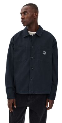 Obey Harvey Denim Shirt Jacket Black Faded Wash XL