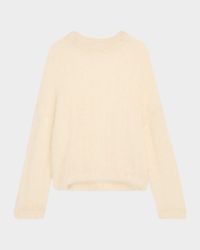 Mohair Cozy Candy Floss Knit Crewneck Sweater