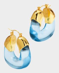 Organic Hoop Earrings in Turquoise